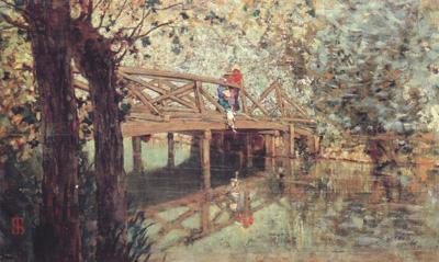 The Wooden Footbridge at  Combes-la-Ville (nn02), Telemaco signorini